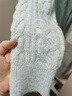 樂町仿牛絨絞花線套衫女20寬松圓領(lǐng)毛衣刺繡碎花上衣 融冰藍(lán)（現(xiàn)貨） S 曬單實(shí)拍圖
