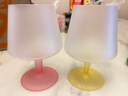 九土手工磨砂糖果色高腳玻璃杯簡(jiǎn)約創(chuàng  )意復古紅酒杯果汁杯白蘭地酒杯子 粉色【款式一】 曬單實(shí)拍圖