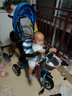 寶樂(lè)駿兒童三輪車腳踏車寶寶手推車嬰幼兒童車小孩1-3-6歲帶護(hù)欄車棚 白藍(lán)色+護(hù)欄+安全帶 曬單實(shí)拍圖