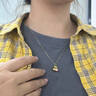 中國(guó)黃金（CHINA GOLD）黃金項(xiàng)鏈女款可愛(ài)足金琺瑯櫻桃吊墜鎖骨鏈節(jié)日生日禮物送女友愛(ài)人 櫻桃吊墜大號(hào)【配S925鏈】 曬單實(shí)拍圖