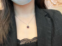 rarebeauty【生日禮物送女友】紅石榴石寶石項鏈女士鎖骨吊墜時尚首飾品 【吊墜+金鏈】8倉不刻字 曬單實拍圖