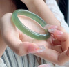 安道子【七夕】遠(yuǎn)山黛冰種玉髓高冰晴水綠瑪瑙手鐲高級(jí)氣質(zhì)細(xì)鐲送女友 卡8mm圓條55-56內(nèi)徑 曬單實(shí)拍圖