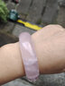 冰珂晶石天然粉水晶寶石馬達加斯加芙蓉石手鐲鐲子粉飾品手環(huán)手鐲馬上有錢(qián) 圈口約56mm 曬單實(shí)拍圖