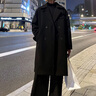 杜小閑韓系中長(cháng)款毛呢大衣男士秋冬季新款加棉加厚寬松呢子風(fēng)衣痞帥外套 黑色常規 XL [建議125-145斤] 曬單實(shí)拍圖