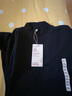 無(wú)印良品（MUJI）女式 柔軟棉 高領(lǐng)長(zhǎng)袖T恤 打底衫 女裝 FCD85C3A 黑色 M(160/84A) 曬單實(shí)拍圖