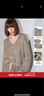 COCOBELLA[MIU系穿搭]粗針花紗毛邊V領(lǐng)毛衣秋冬針織衫MZ7037 燕麥咖 M 曬單實拍圖