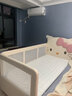 億家之主凱蒂貓兒童拼接床加高護(hù)欄公主床加寬床嬰兒床女孩床高度可定制 55cm高護(hù)欄+可拆洗乳膠椰棕床墊 200*80 曬單實(shí)拍圖