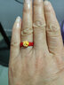 阿梵尼黃金戒指女3D硬金玫瑰花紅繩戒指約0.3g定價(jià) 13#約0.3-0.4g 曬單實(shí)拍圖