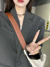 GARNUO高級感灰色西裝外套女2025春秋新款韓版炸街小個(gè)子寬松休閑小西服 灰色 XS【80-105】 曬單實(shí)拍圖