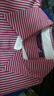 納維凱爾意大利小帆船女士長(cháng)袖襯衫全棉寬松條紋襯衣2333043504 紅/白 M  曬單實(shí)拍圖