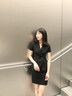 媛可職高端短袖職業(yè)裝西裝套裝女夏薄款時(shí)尚氣質(zhì)工裝上班正裝西服酒店前臺經(jīng)理美容院工作服 單件黑色西裝 L 曬單實(shí)拍圖