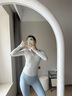 MAIA ACTIVE 柔韌透氣緊身連帽立領(lǐng)開(kāi)衫運動(dòng)跑步長(cháng)袖訓練上衣瑜伽外套TL052 白橡灰 M 曬單實(shí)拍圖
