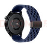奴瑪尼【透氣洞洞】華為watch 4pro/3new/Buds智能運(yùn)動(dòng)手表帶折疊扣硅膠gt3非凡表帶 【藍(lán)色】磁吸穿戴 透氣排汗 適用：華為watch4 Pro 曬單實(shí)拍圖
