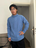 ERNCIAGA 羊絨衫男100%純山羊絨高領(lǐng)打底衫加厚冬季青年雙翻毛衣 湖藍(lán)夾花 175/XL (適合135斤-150斤) 曬單實(shí)拍圖