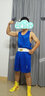 九日山拳擊服背心短褲套裝運動(dòng)服 比賽訓練服裝 成人兒童拳擊套裝 B款藍色（女款下單備注） L 曬單實(shí)拍圖