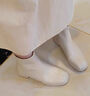 達芙妮白色短靴女2025新款秋冬季厚底馬丁靴女款粗跟裸靴法式瘦瘦靴子女 白色【4cm粗跟舒適行走】 37 曬單實(shí)拍圖
