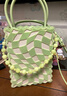 CHARLES&KEITH女士拼色棋盤(pán)格手提斜挎包女生日禮物新年禮物CK2-30770562 Mint Green薄荷綠色 S 曬單實(shí)拍圖