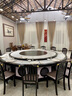 聚為新中式酒店電動(dòng)餐桌椅仿大理石餐廳飯店包廂大圓桌18人20人桌子 胡桃色 2m 電動(dòng)單桌 曬單實(shí)拍圖