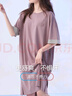 軒?kù)n（XULEN）睡衣女莫代爾棉涼感短袖女連衣裙大碼家居服 62573霧紫 L  曬單實(shí)拍圖