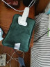 奥克斯（AUX）暖宝宝电热水袋充电暖手宝暖手袋暖肚子防爆生日礼物双插手墨绿 实拍图