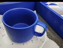 鋒上咖啡杯碟套裝2杯2碟2勺情侶款早餐杯陶瓷馬克杯喝水杯家用禮盒裝 克萊因藍(lán)+潑墨 曬單實(shí)拍圖