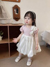 G.DUCKKIDS小黃鴨女童連衣裙夏季一歲嬰兒衣服裙子3女寶寶公主裙女孩禮服裙 粉色 80 尺碼7-11月【75-85cm】 曬單實(shí)拍圖