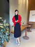 茵曼（INMAN）新中式本命年生肖龍新年紅毛衣2024春女裝新款不規(guī)則針織上衣 大紅色 M 曬單實(shí)拍圖