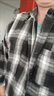 頂峰保羅（Dingfengbaoluo）日系文藝格子襯衫男休閑長(cháng)袖外套疊穿上衣簡(jiǎn)約百搭DFC03黑色XL 曬單實(shí)拍圖