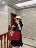 伊梵絡(luò)（EAVALURE）紅色包包女大容量2024新款潮質(zhì)感婚包婚禮手提包結(jié)婚新娘包 紅色大號(hào) 曬單實(shí)拍圖