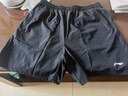安踏速干運動(dòng)短褲男士夏季款冰絲涼感寬松健身跑步訓練外穿五分褲子 （速干條紋款）黑色-3 2XL 曬單實(shí)拍圖
