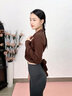愛(ài)暇步【6折】瑜伽服女上衣秋冬高端時(shí)尚氣質(zhì)顯瘦瑜伽罩衫長(cháng)袖運動(dòng)外套 棕咖_單上衣 A23098RCQS M 曬單實(shí)拍圖