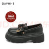 DAPHNE達芙妮樂(lè )福鞋女2025春秋季新款復古英倫風(fēng)單鞋百搭一鞋多穿黑色一腳蹬女 黑色【買(mǎi)一送三配飾增高款】 【5.5cm跟高】 40 曬單實(shí)拍圖