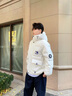 啄木鳥羽絨服男冬季外套男士短款連帽學(xué)生防寒服ins潮牌白鴨絨青年襖子 白色 L (建議115-140斤) 曬單實拍圖