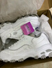 斯凱奇（Skechers）男女鞋厚底休閑舒適簡(jiǎn)約百搭運(yùn)動(dòng)鞋老爹鞋小白熊 白色/WHT 38.5 曬單實(shí)拍圖