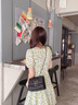 CLEVER KNOCK輕奢CK包包女款菱格包女士斜挎單肩包聯(lián)名PESASRIE情人節生日禮物 黑色【送女友送老婆送媽媽】 曬單實(shí)拍圖
