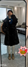 艾萊依翻領(lǐng)羽絨服女氣質(zhì)通勤立領(lǐng)中長(cháng)款鴨絨秋冬外套 炭黑155 曬單實(shí)拍圖