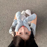 風(fēng)采兔 衛(wèi)衣女春秋款2024新款字母連帽開衫薄款寬松原宿風(fēng)百搭外套上衣 藍(lán)色 XL 曬單實(shí)拍圖