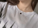 翡馳（FEACHE）玫瑰金項鏈女四葉草雙面鎖骨鏈送女友老婆七夕情人節生日禮物 玫瑰金黑瑪瑙+紅瑪瑙 曬單實(shí)拍圖
