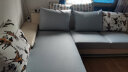 全友家居现代简约L型布艺沙发家用科技布带贵妃位沙发家具102085c 水蓝|正向布皮沙发(1+3+转) 实拍图