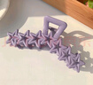 美麗公主奶油質(zhì)感大號星星抓夾發(fā)量多鯊魚(yú)夾女發(fā)飾少女高級感發(fā)抓盤(pán)發(fā)夾子 6#香芋紫 曬單實(shí)拍圖