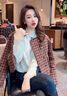 矜持范法式圓領(lǐng)短款春秋小香風(fēng)女外套氣質(zhì)新款2025寬松長袖上衣百搭 紅棕 S 【80-95斤】 曬單實拍圖