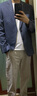 恒源祥（HYX）春秋季休閑西服帥氣韓版薄款灰色單西中年男士便西小西裝外套高檔 8555灰條 180 曬單實拍圖