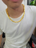 蘇蘭卡黃銅鍍金項鏈大霸氣鍍沙金鏈子粗噴砂款瓜子鏈仿金情侶項鏈可刻字 2號 金店同款  7mm*600mm 重約97克 曬單實(shí)拍圖