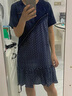 clotho Rennie品牌女裝波點連衣裙女2025夏季新款氣質(zhì)休閑小個子收腰顯瘦拼接裙 藏青色 M 曬單實拍圖