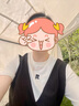 clotho Rennie品牌女裝假兩件連衣裙女中長款2025夏季新款時(shí)尚休閑撞色拼接裙子 黑白色 M 曬單實(shí)拍圖