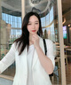 汐蔓嬌小西裝女韓版春秋裝薄款時尚氣質小個子外套休閑正裝干練女神范 白色西裝外套 S 碼(重80-90) 曬單實拍圖