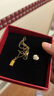 中國(guó)黃金（CHINA GOLD）黃金項(xiàng)鏈女足金小金磚吊墜可搭金項(xiàng)鏈送媽媽女朋友生日禮物 足金吊墜約0.40g-0.45g+s925金色鏈 曬單實(shí)拍圖
