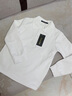 羅蒙兒童長(cháng)袖t恤棉Polo衫中大童白色打底衫翻領(lǐng)校園服飾班服開(kāi)學(xué)T恤衫 純白色 140 曬單實(shí)拍圖