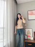 嫻妃百搭外穿針織衫女裝修身百搭長袖打底衫上衣時尚內(nèi)搭春秋新款毛衣 燕麥色 M 【建議90-105斤】 曬單實拍圖