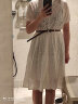 皮尔卡丹（pierre cardin）连衣裙2024新款夏季时尚女装韩版纯色短袖简约时尚中长款裙子女 白色 L（建议105-115斤） 实拍图